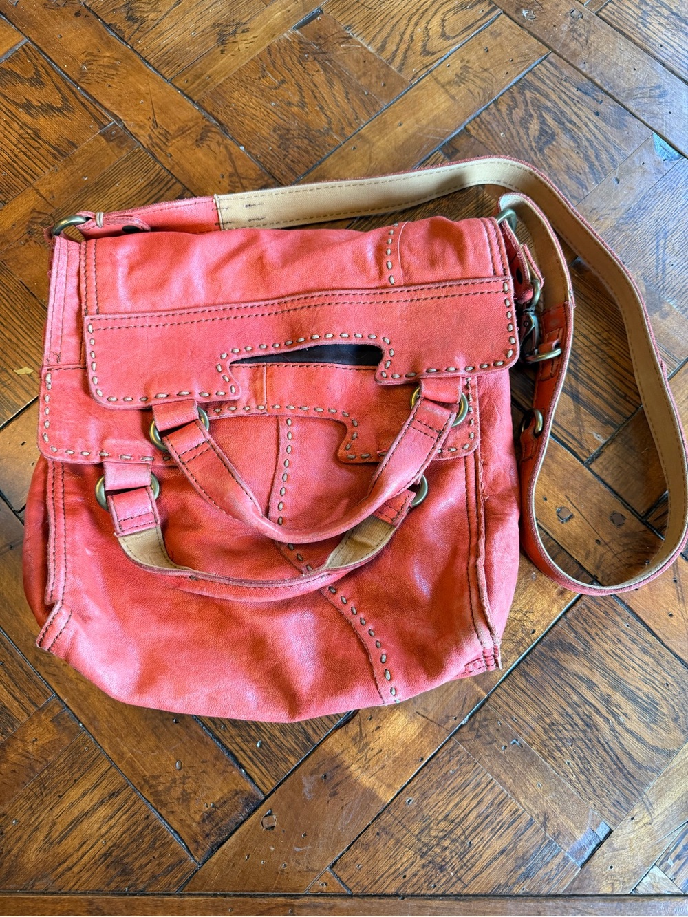 Lucky Brand Coral Shoulder Bag with Stud Detailing